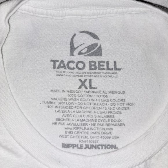 Taco Bell T Shirt Size XL, Retro 80s 90s Look, Geometric Triangles White - Picture 4 of 4
